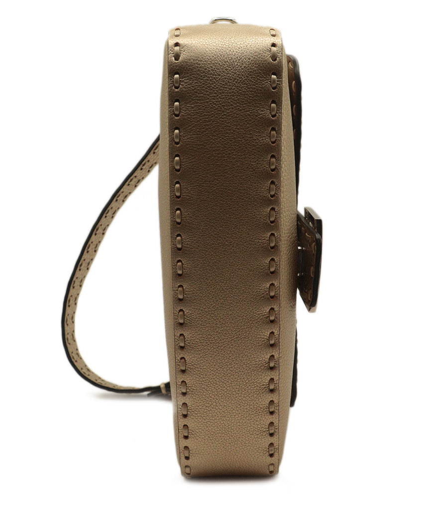 Fendi Gold Leather selleria baguette 5