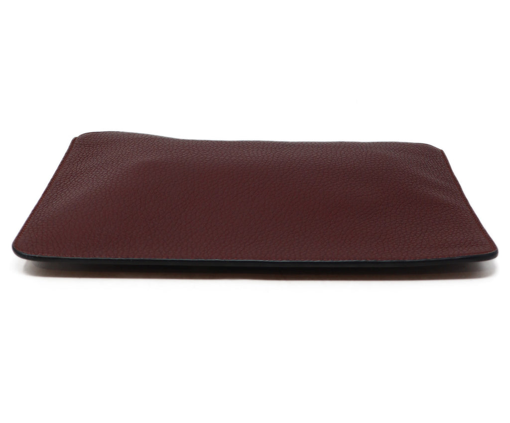 Fendi Plum & Green Telephone Print Leather Clutch 3