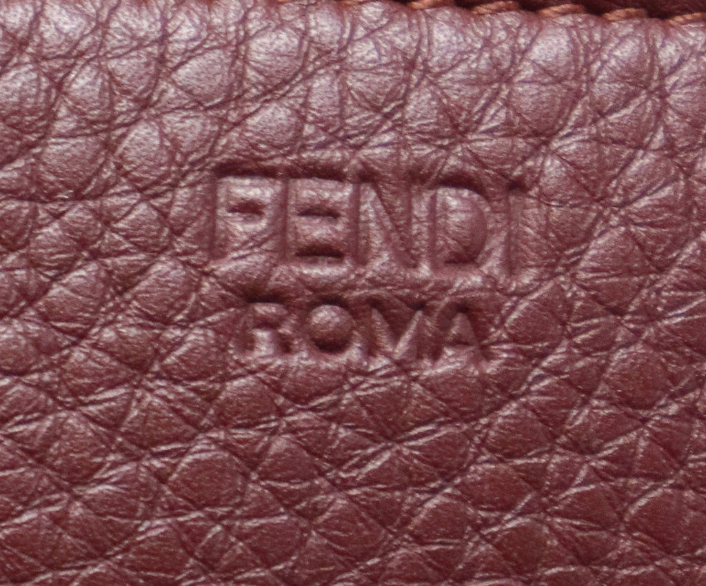 Fendi Plum & Green Telephone Print Leather Clutch 8