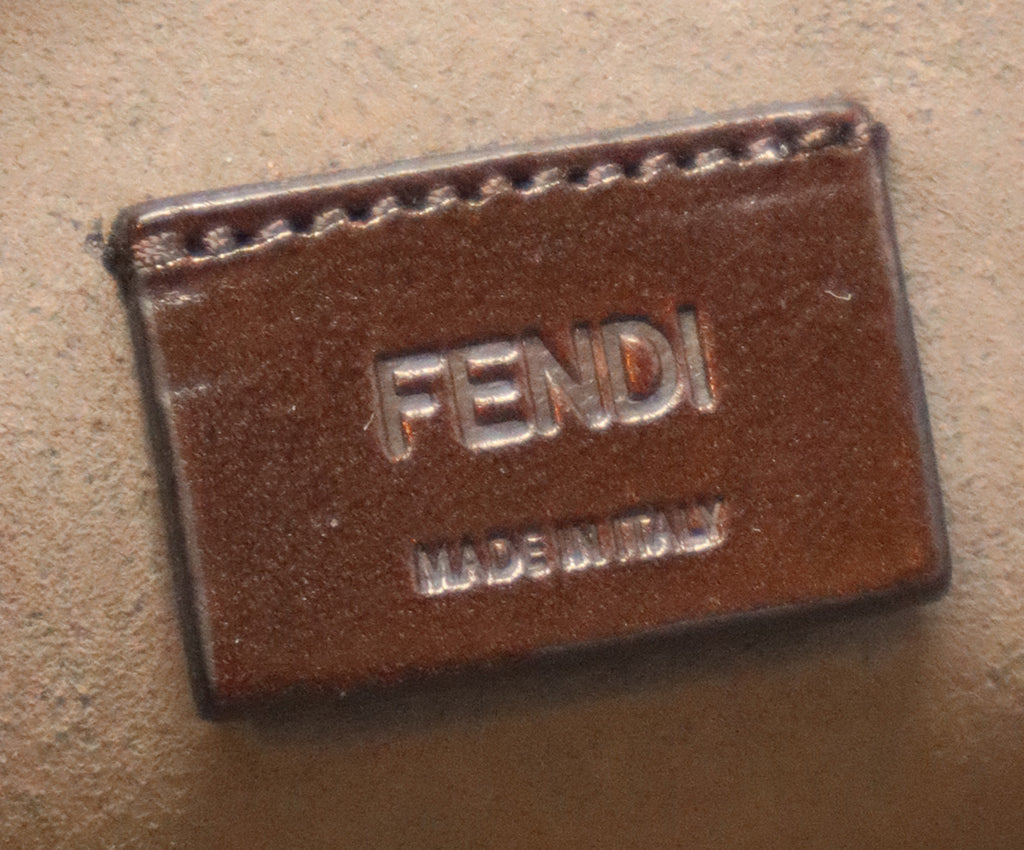 Fendi Plum & Green Telephone Print Leather Clutch 6