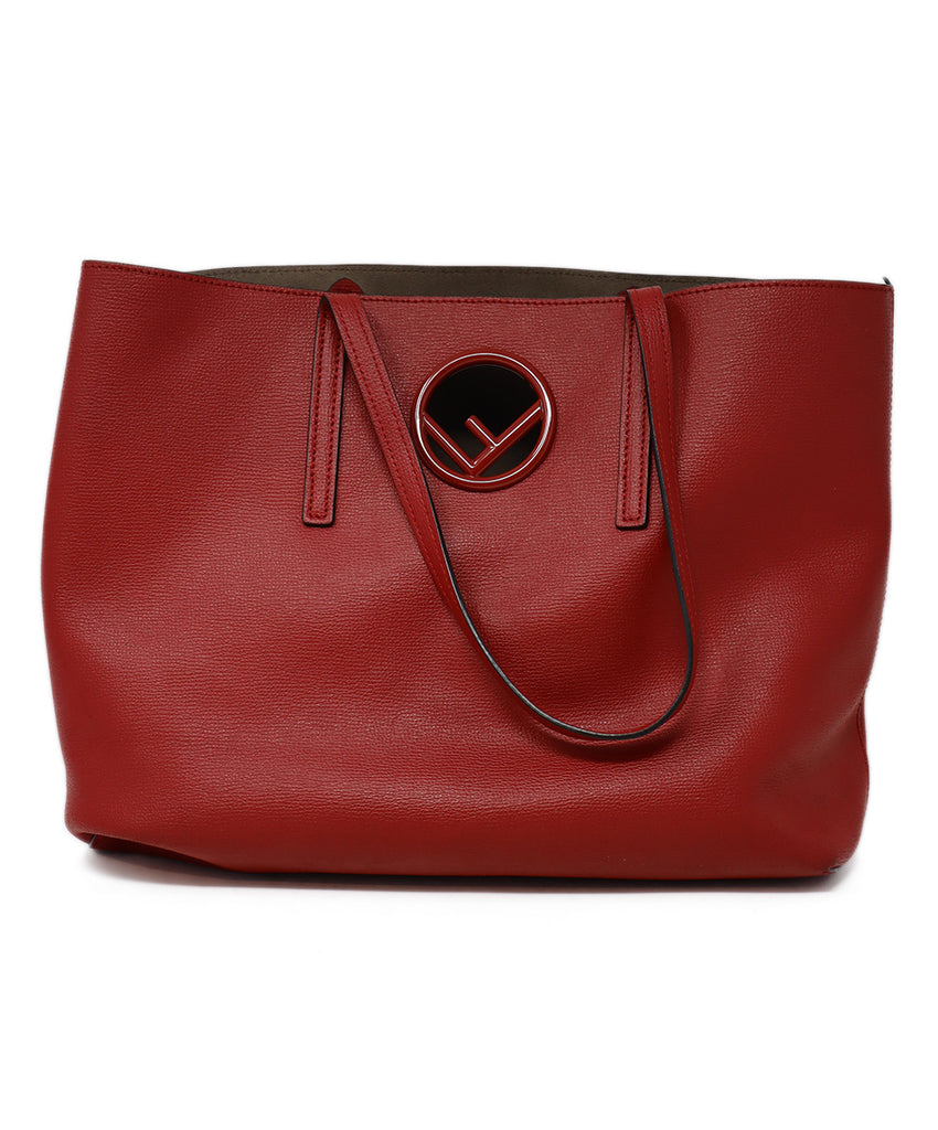 Fendi Red Leather Vienna Tote 