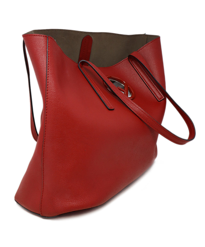 Fendi Red Leather Vienna Tote 1