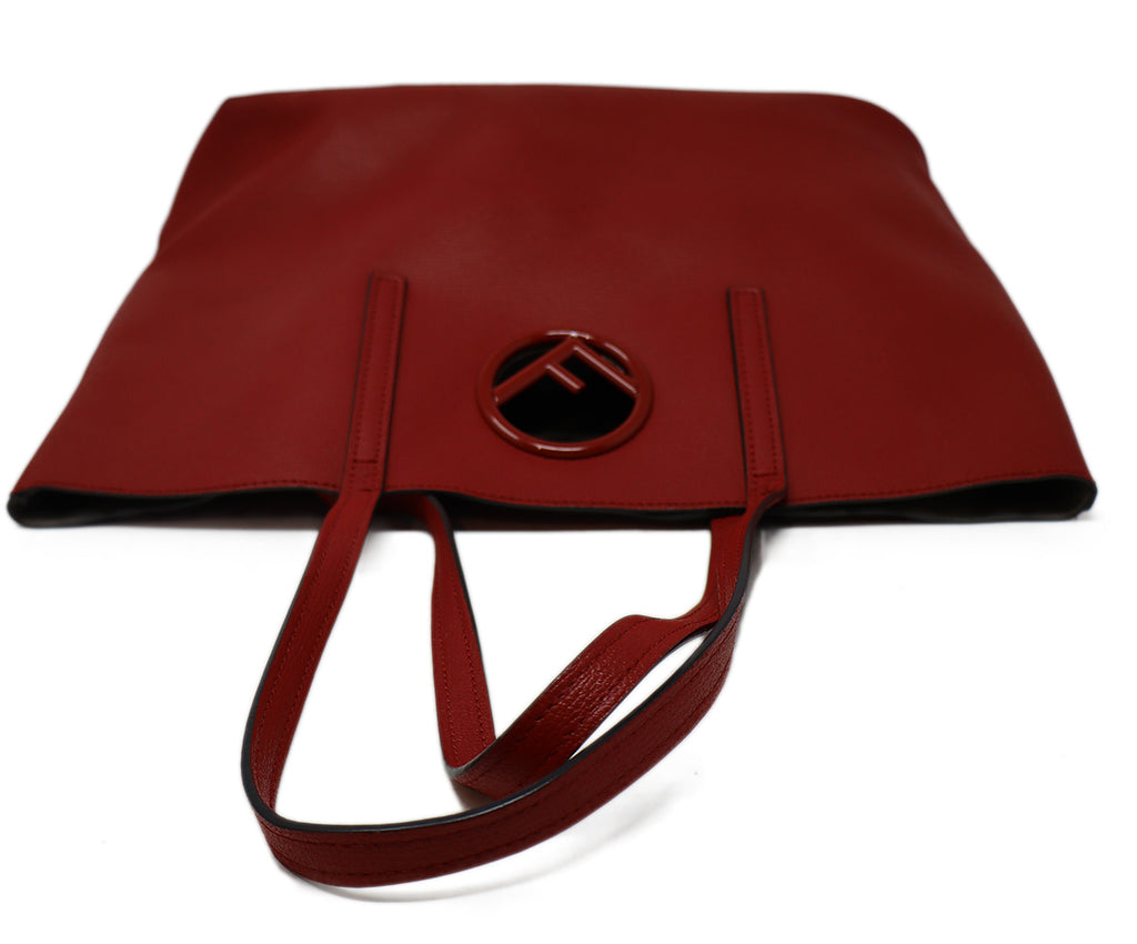 Fendi Red Leather Vienna Tote 4