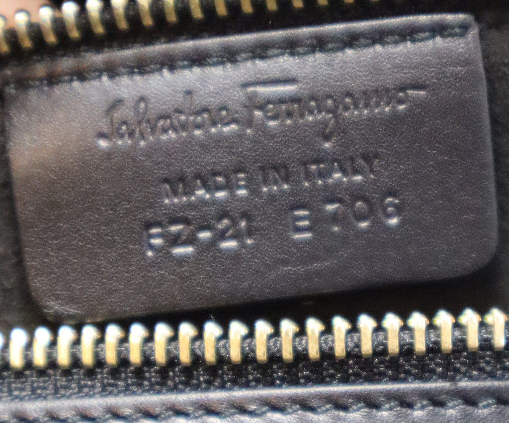 Ferragamo Black Fur & Leather Satchel 6