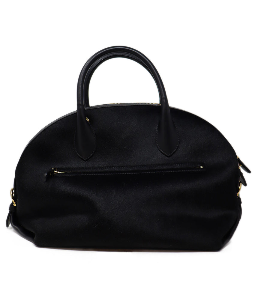 Ferragamo Black Fur & Leather Satchel 2