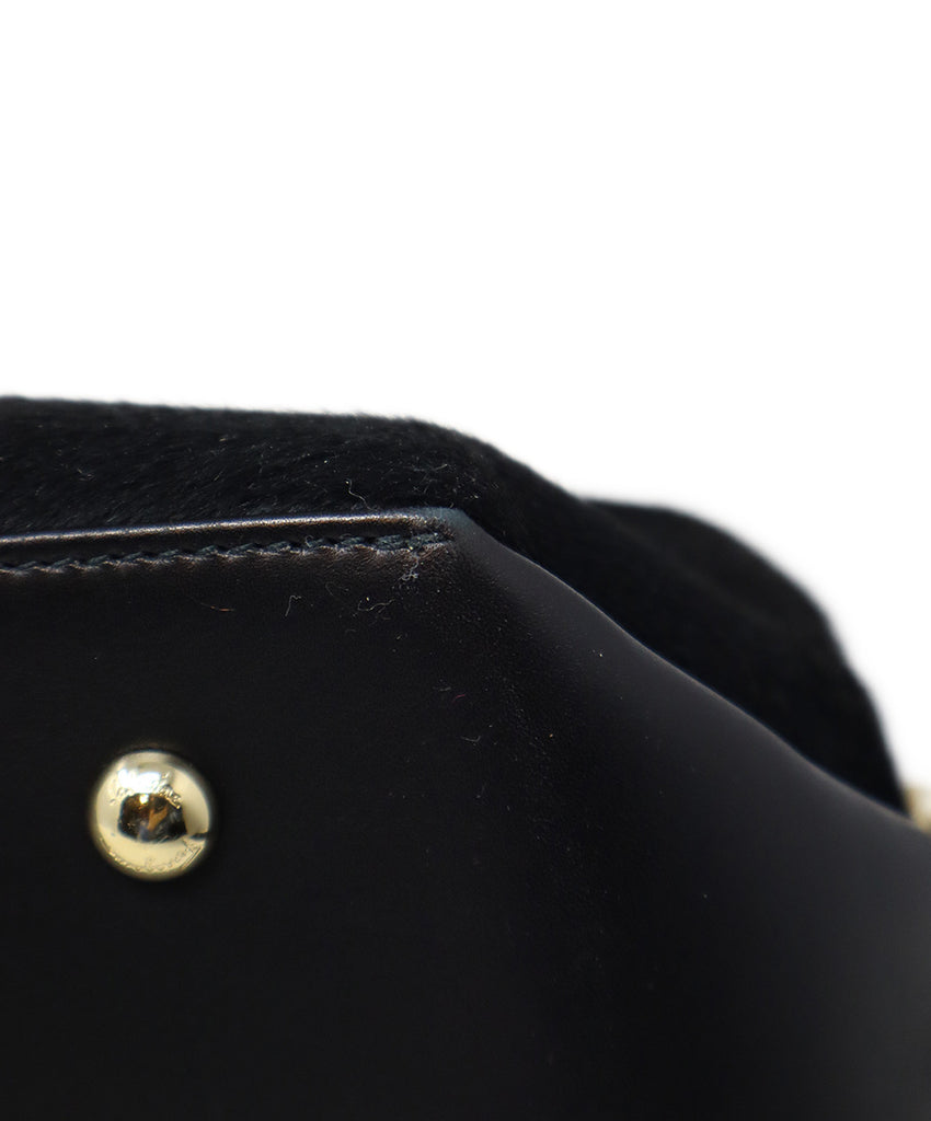 Ferragamo Black Fur & Leather Satchel 9