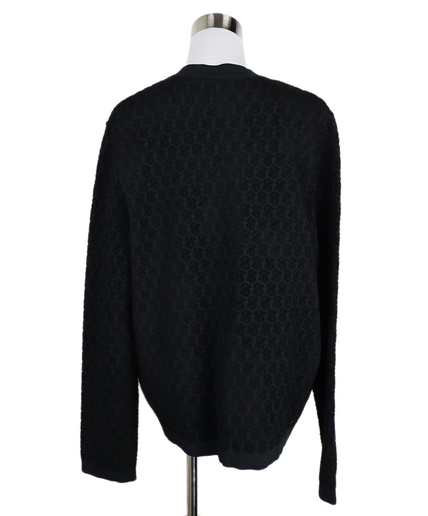 Ferragamo Black Viscose & Pearl Button Cardigan 2
