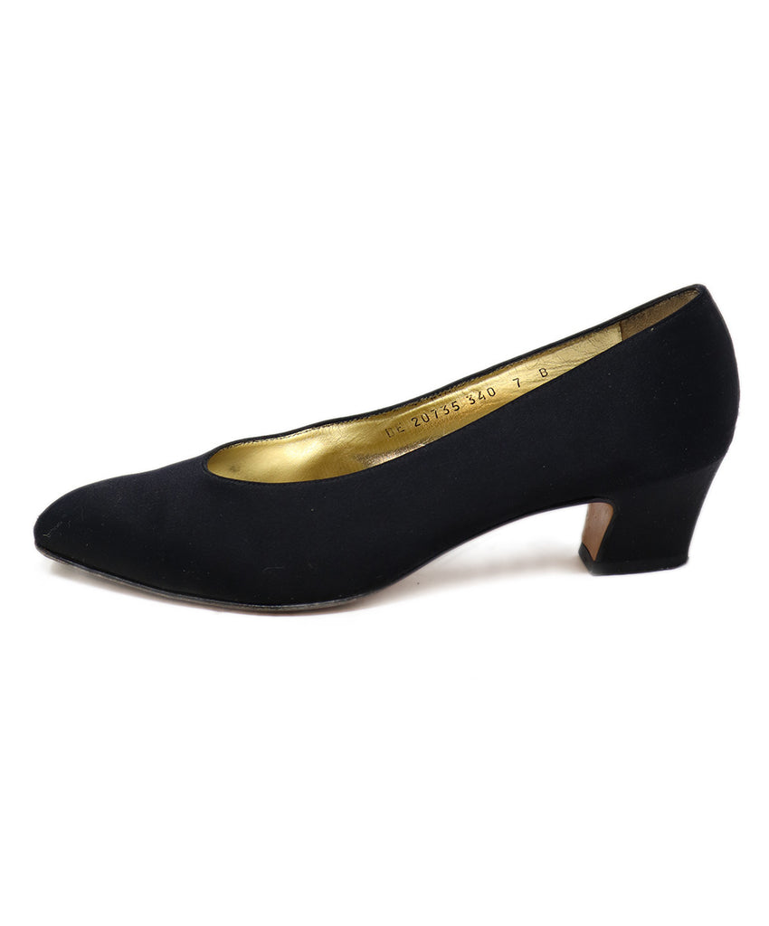 Ferragamo Vintage Black Satin Heels 1