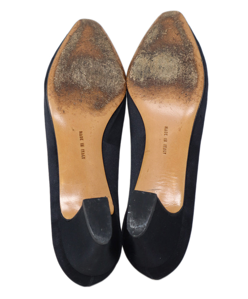 Ferragamo Vintage Black Satin Heels 4