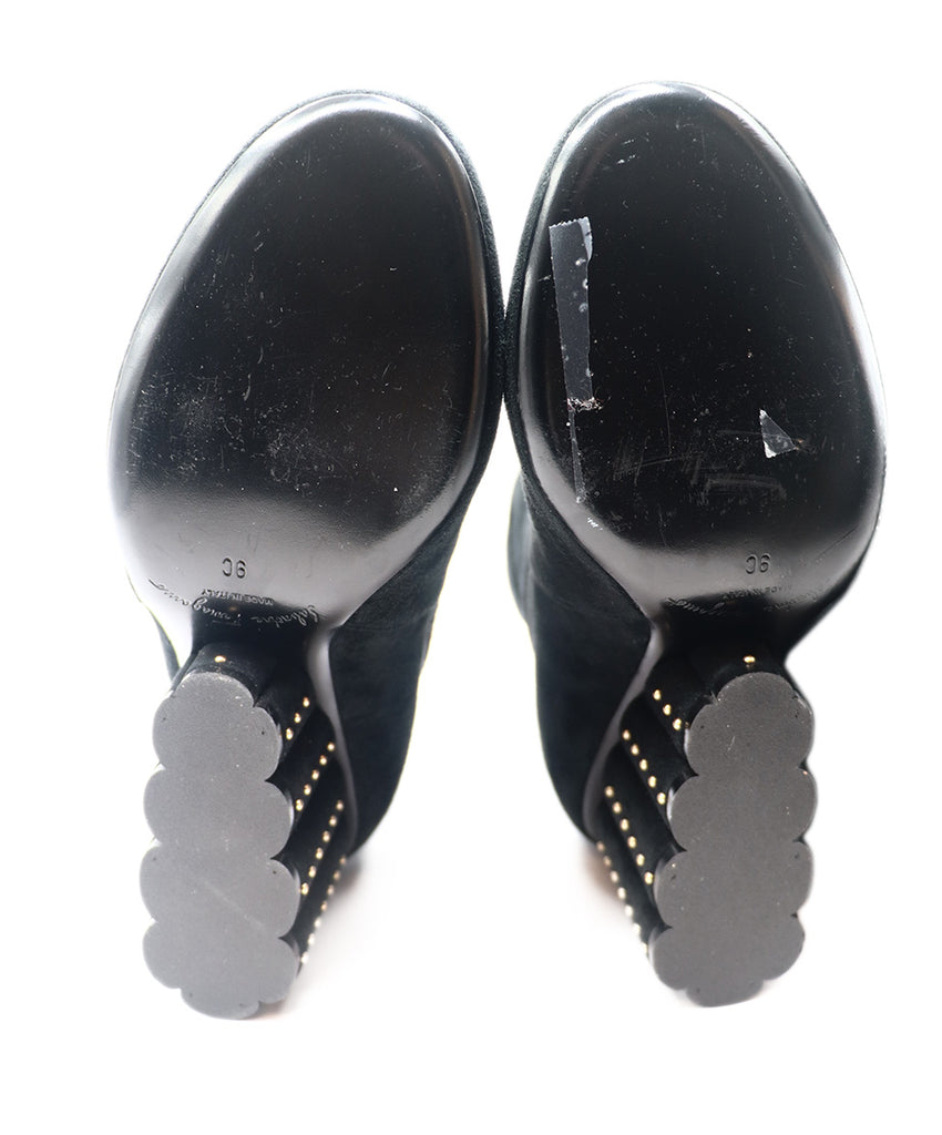 Ferragamo Black Suede Beaded Boot 4