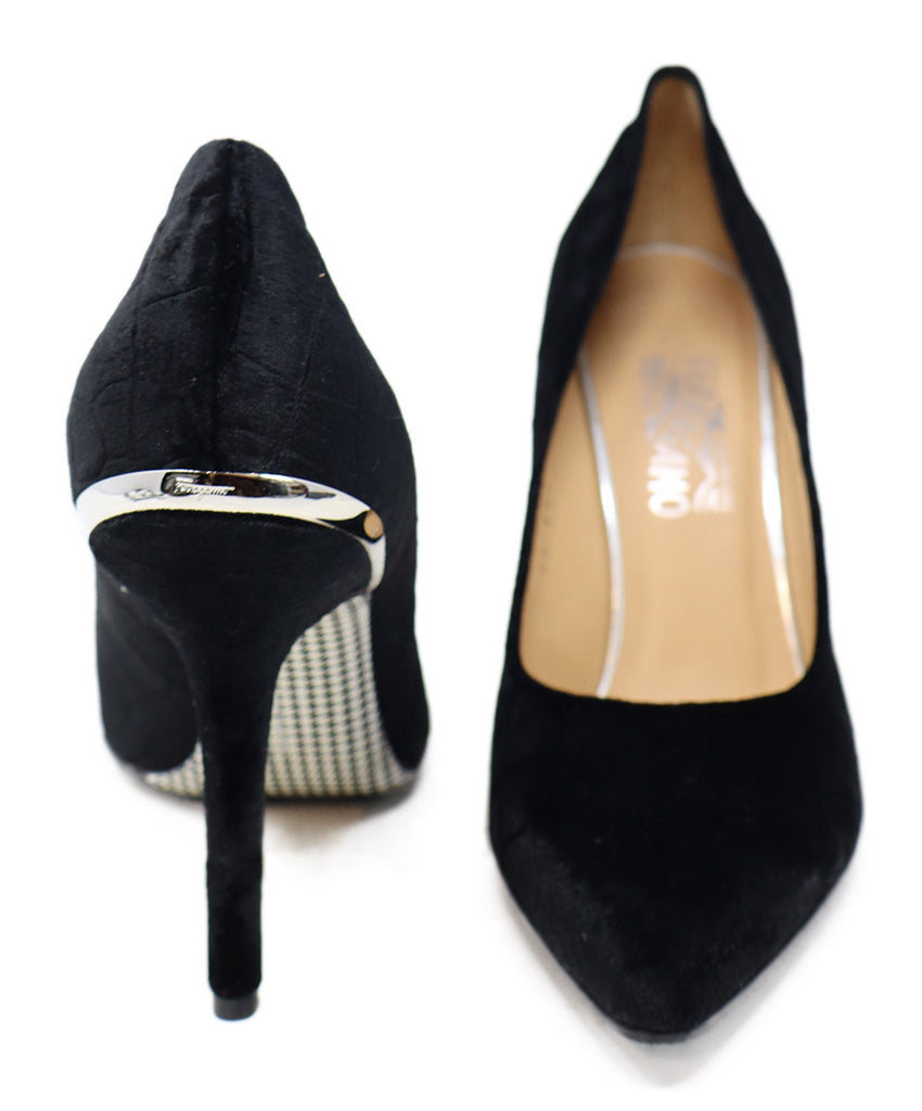 Ferragamo Black Velvet Heels sz 9.5 - Michael's Consignment NYC