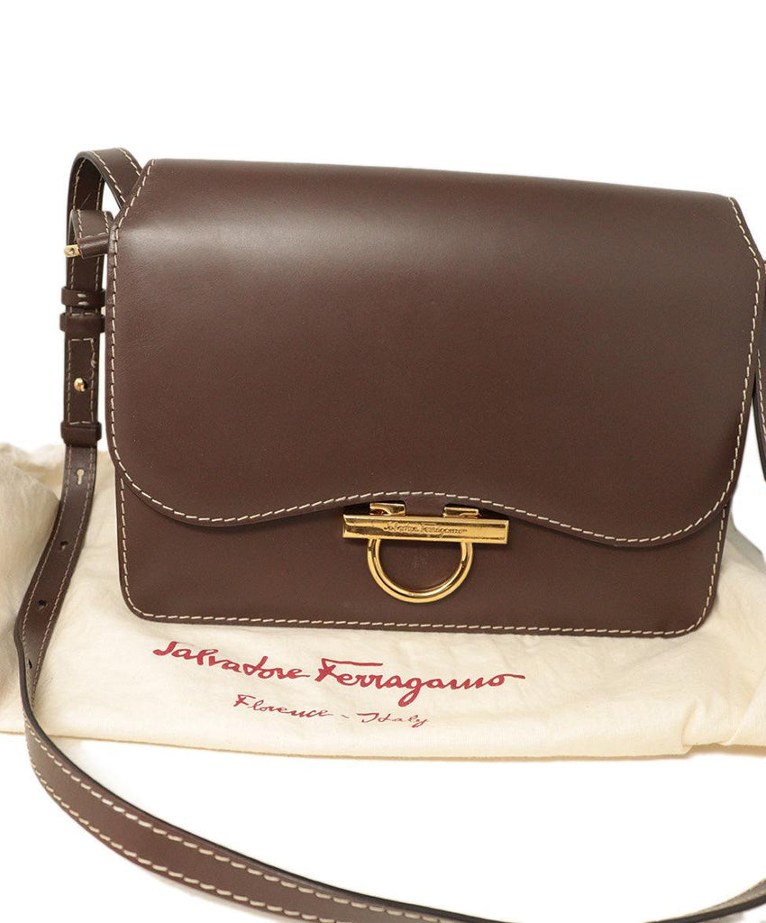 Ferragamo Brown Leather Crossbody Bag - Michael's Consignment NYC