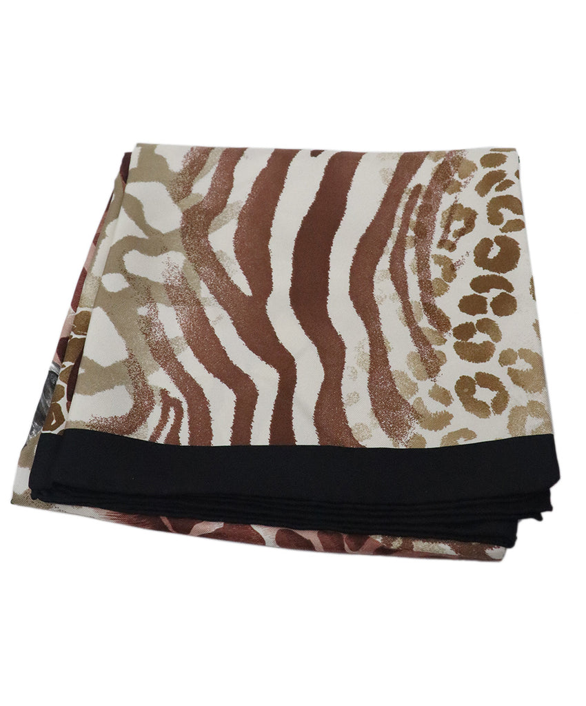 Ferragamo Brown & Black Silk Scarf 2