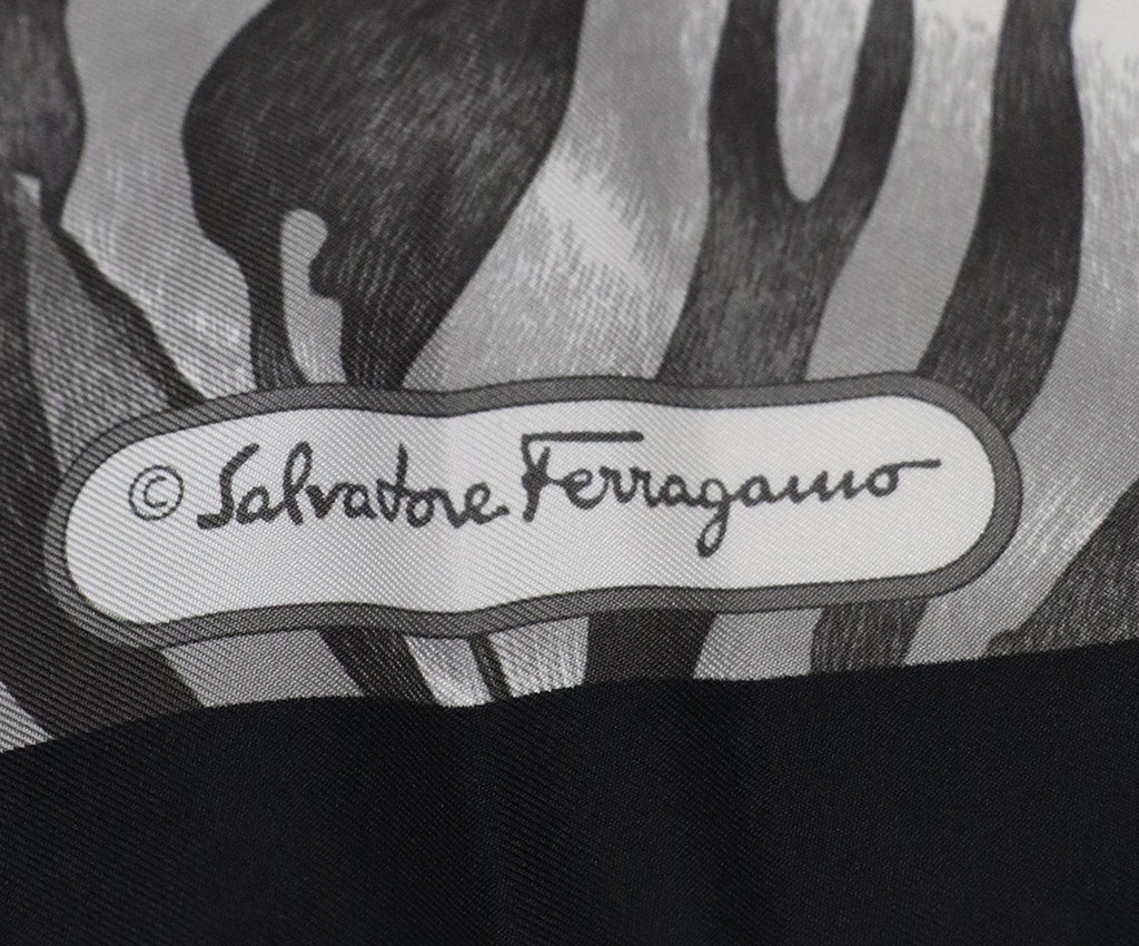 Ferragamo Brown & Black Silk Scarf 4