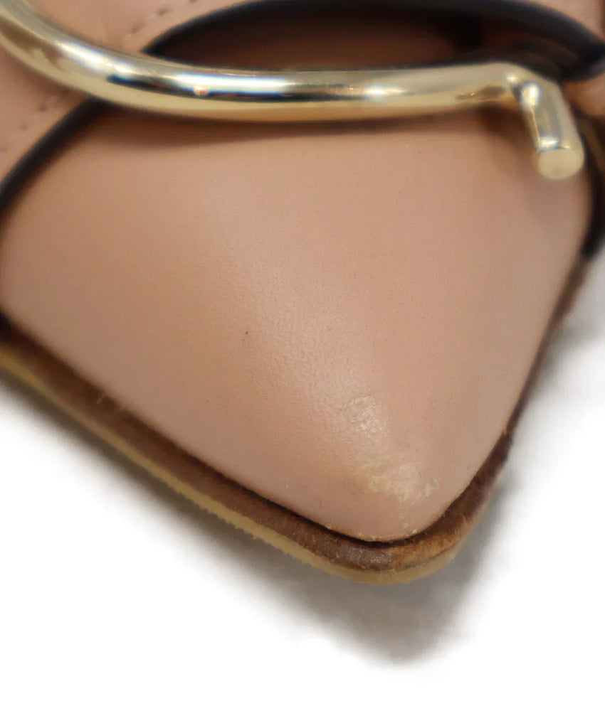 Ferragamo Pink Leather Heels w/ Gold Buckle sz 10 - Michael's Consignment NYC