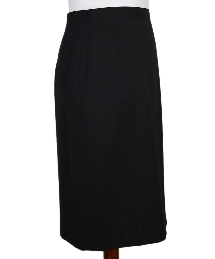 Ferragamo Black Pinstripe Wool Skirt sz 6 - Michael's Consignment NYC