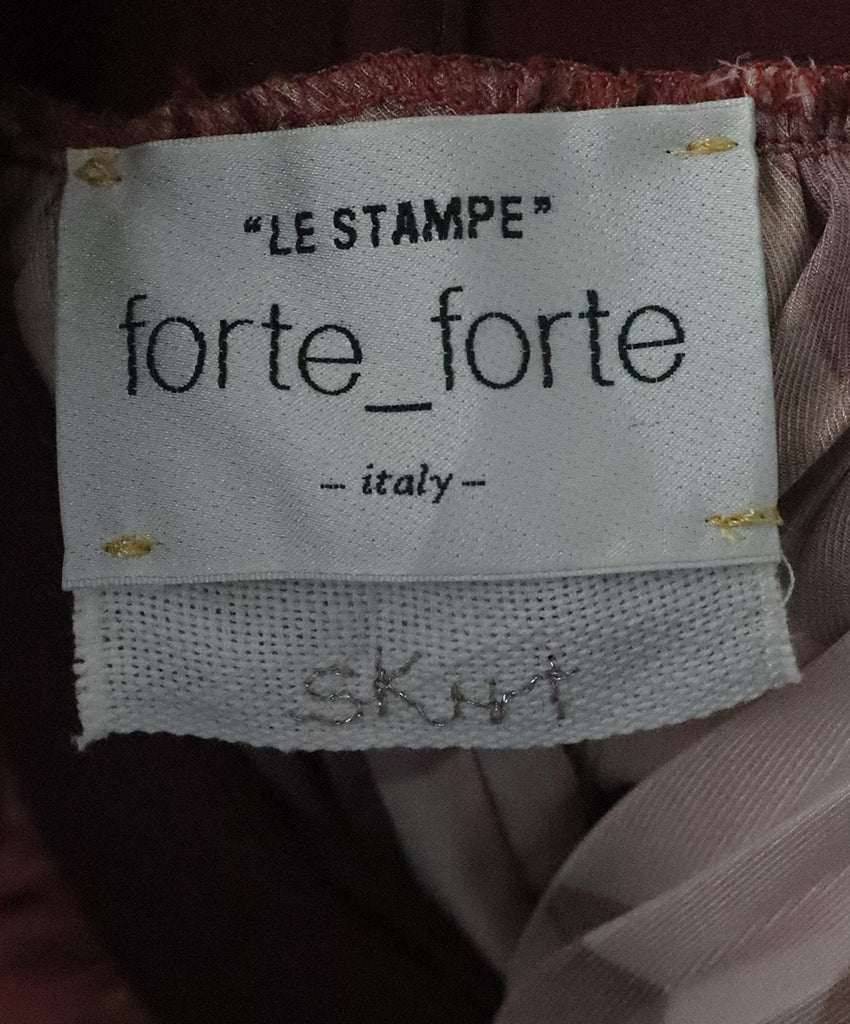 Forte Forte Burgundy & Pink Pleated Skirt 3