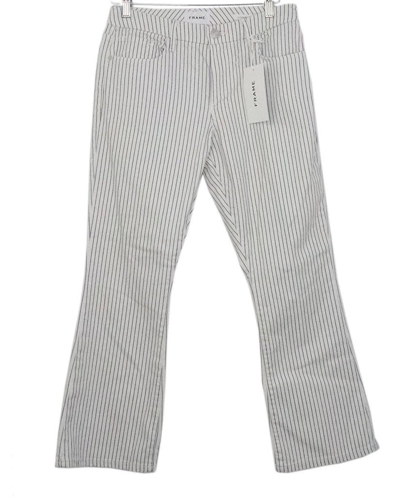 Frame Blue & White Striped Pants 