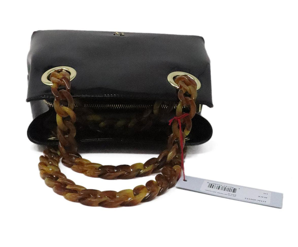 Frances Valentine Black Patent Leather & Lucite Bag 4