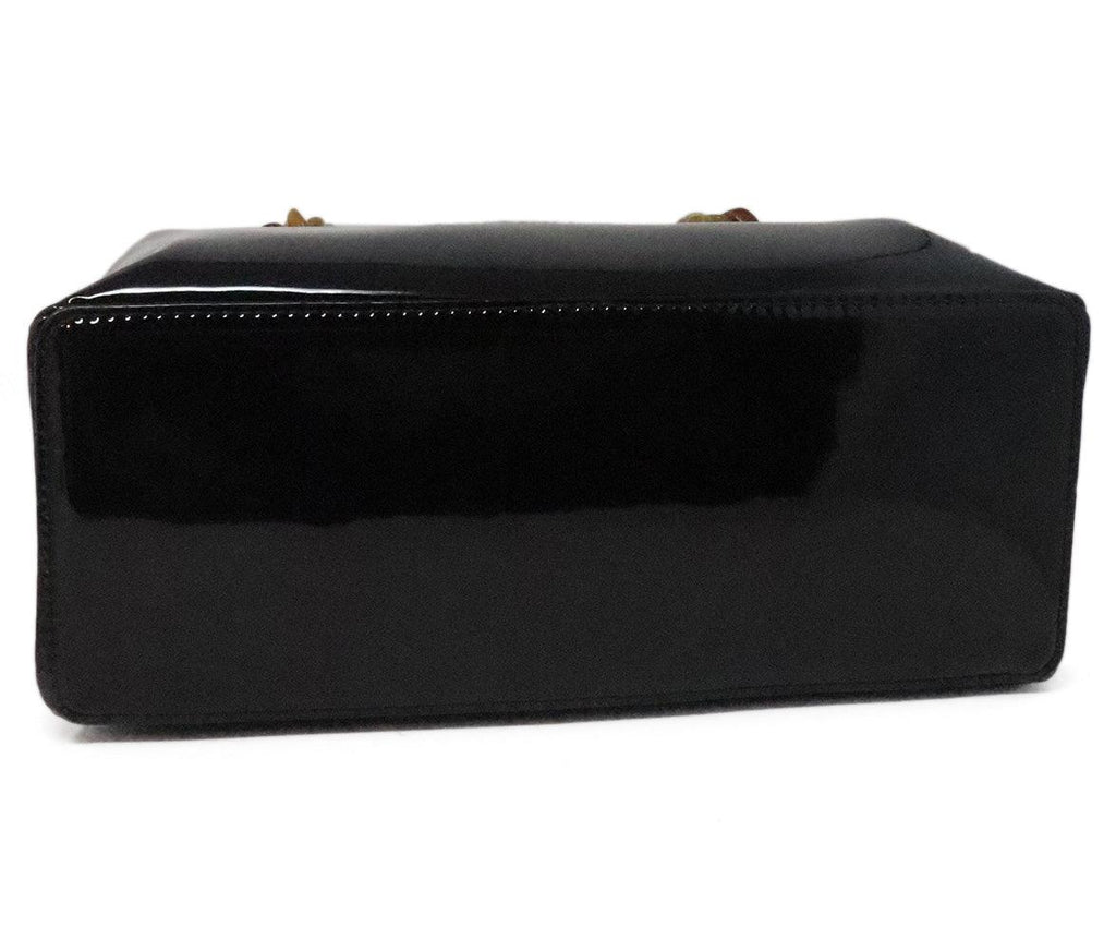 Frances Valentine Black Patent Leather & Lucite Bag 3