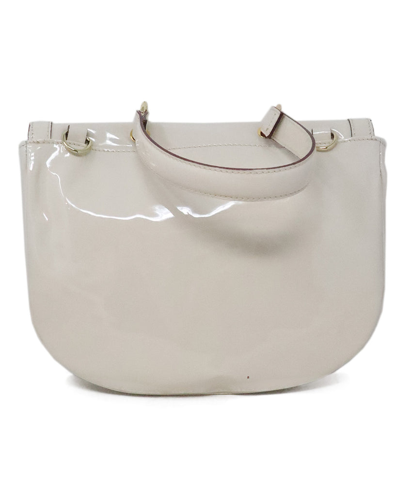 Frances Valentine Ivory Patent Leather Handbag 2