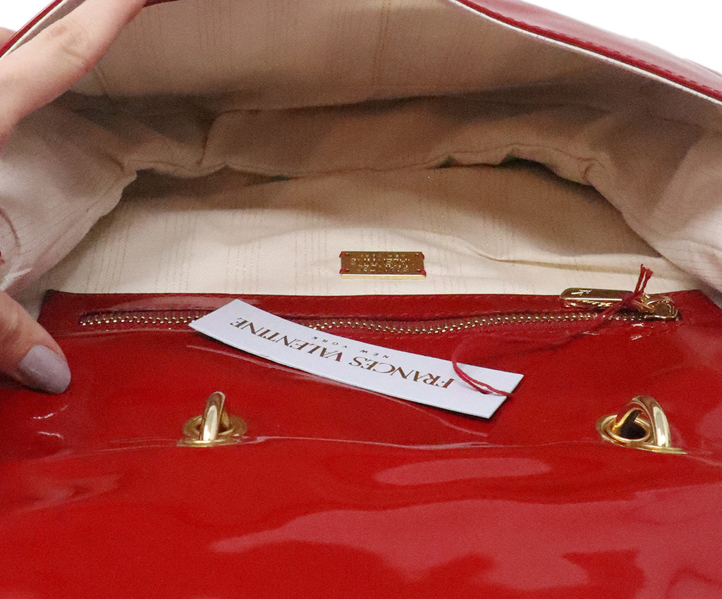 Frances Valentine Red Patent Leather Handbag 5