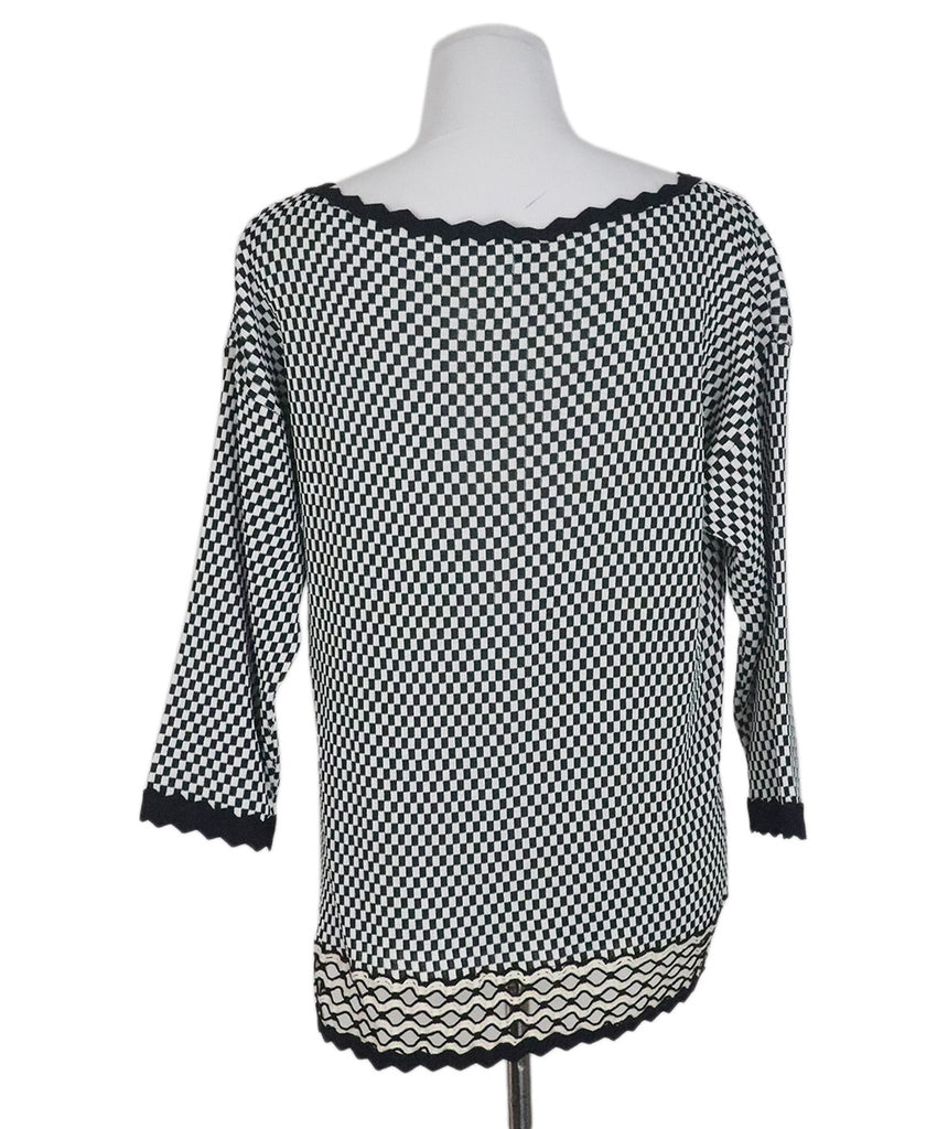 Fuzzi Black & White Check Print Sweater 2