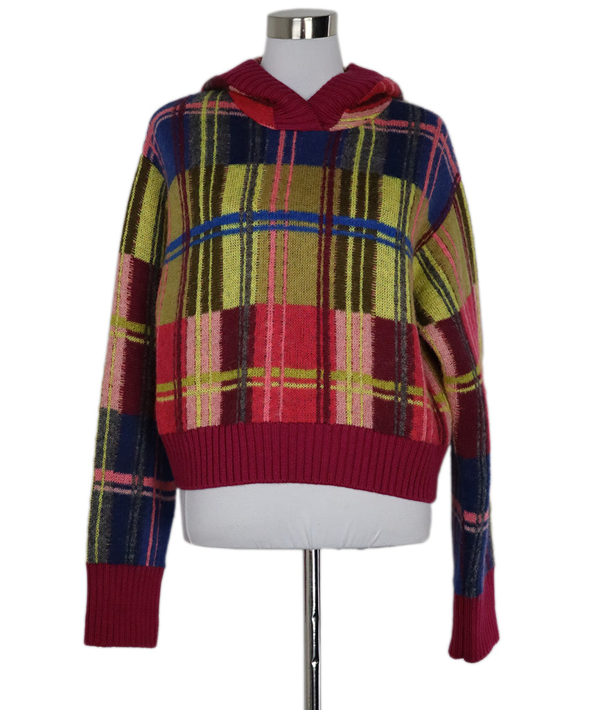 Fuzzi Multicolor Plaid Hoodie sz 8 - Michael's Consignment NYC
