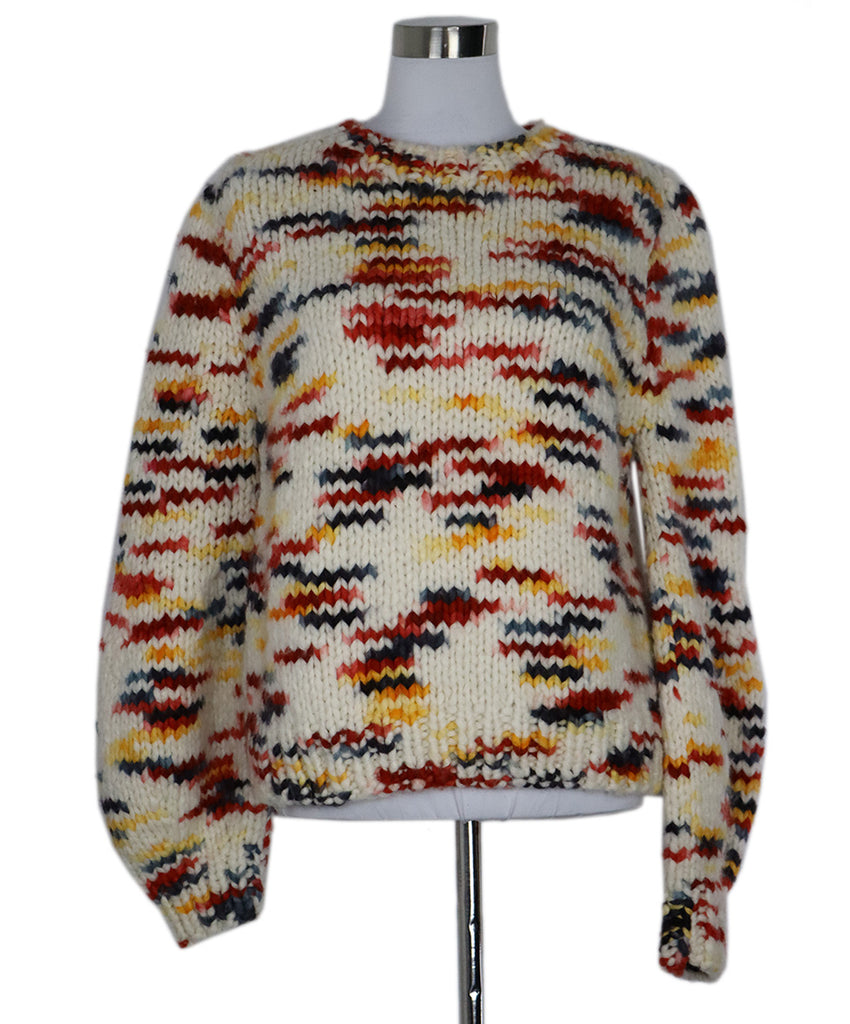 Gabriela Hearst Yellow Red & White Cashmere Sweater sz 6 - Michael's Consignment NYC