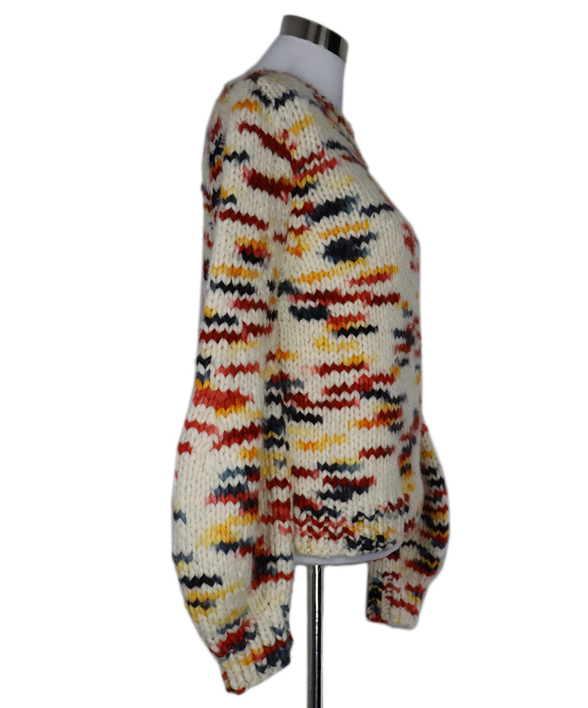 Gabriela Hearst Yellow Red & White Cashmere Sweater sz 6 - Michael's Consignment NYC