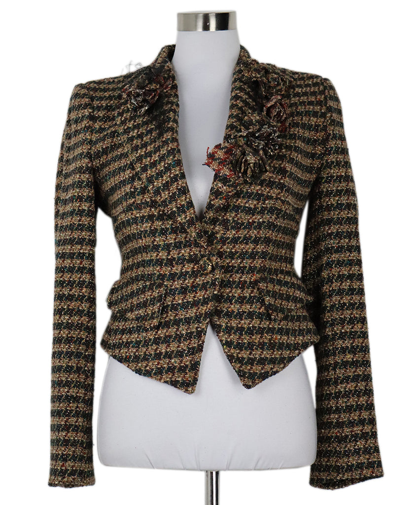 Gaetano Navarra Green Tweed Blazer 