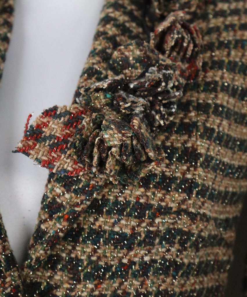 Gaetano Navarra Green Tweed Blazer 5