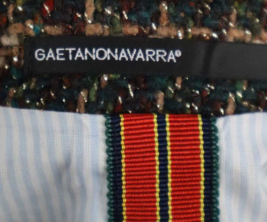 Gaetano Navarra Green Tweed Blazer 3