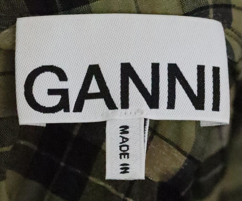 Ganni Olive & Black Plaid Dress sz 2 - Michael's Consignment NYC