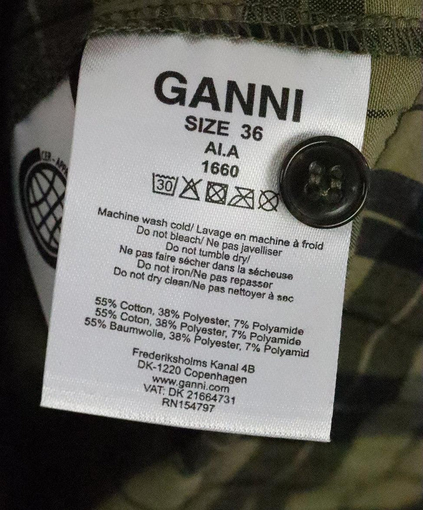 Ganni Olive & Black Plaid Dress sz 2 - Michael's Consignment NYC