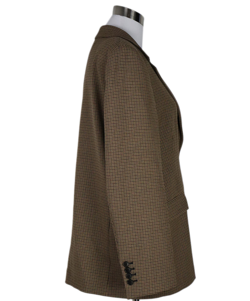 Gerard Darel Brown & Tan Herringbone Wool Blazer 1