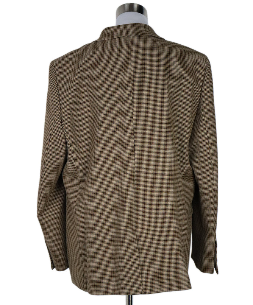 Gerard Darel Brown & Tan Herringbone Wool Blazer 2