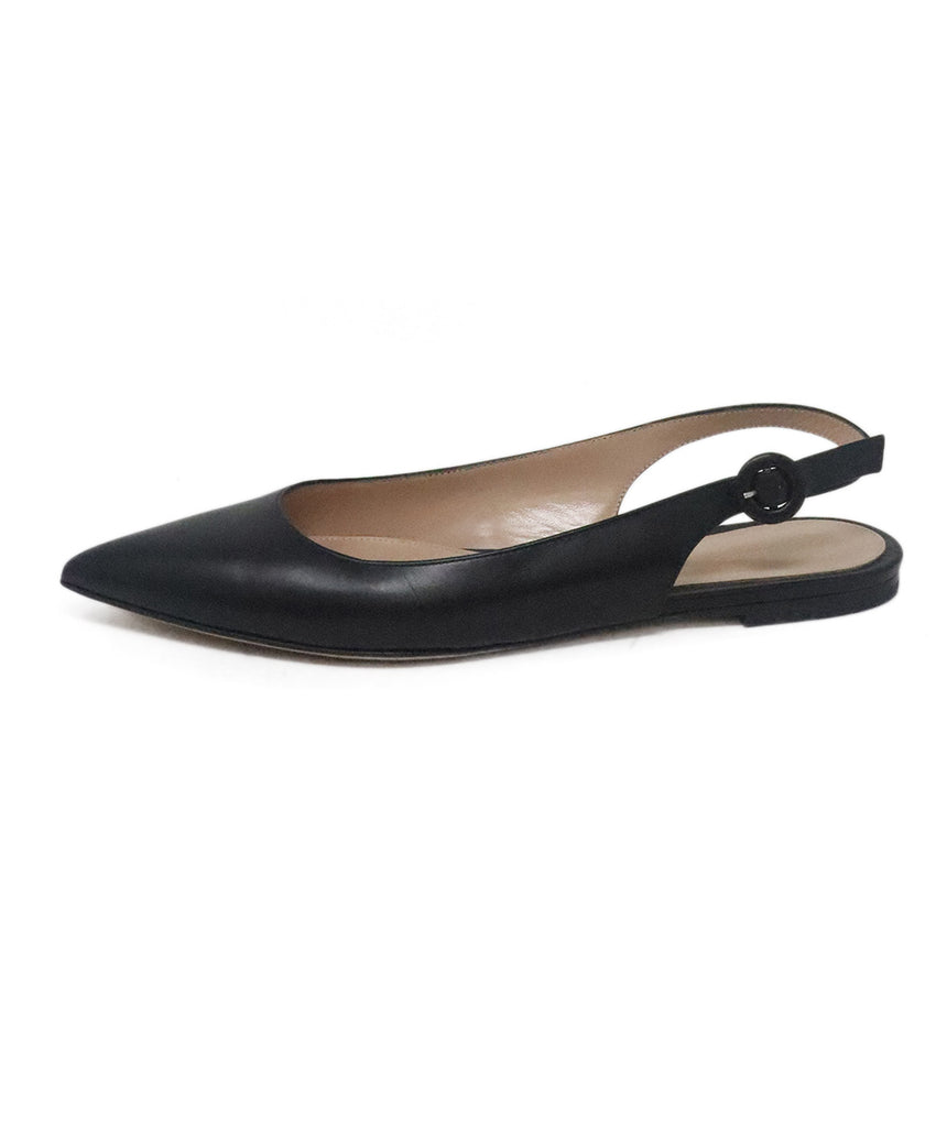 Gianvito Rossi Black Leather Sling Back Flats 1