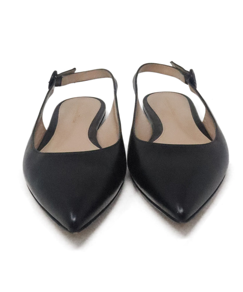 Gianvito Rossi Black Leather Sling Back Flats 3