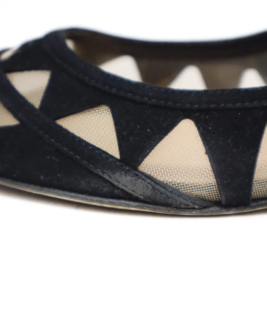 Gianvito Rossie Black Suede Cutwork Mesh Flats sz 9 - Michael's Consignment NYC