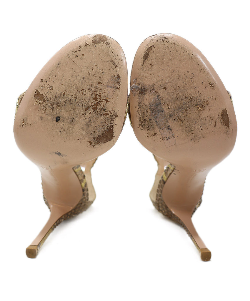 Gianvito Rossi Gold & Beige Snakeskin Heels sz 8 - Michael's Consignment NYC