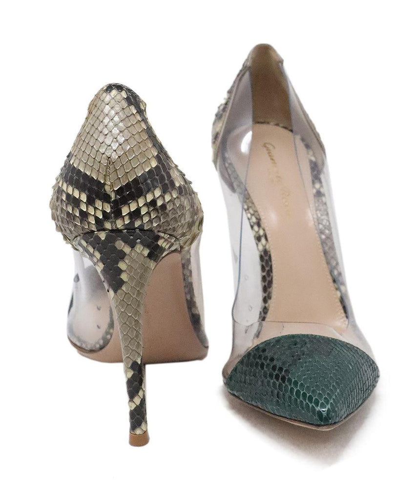 Gianvito Rossi Snakeskin Clear Heels sz 8.5 - Michael's Consignment NYC
