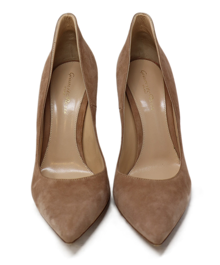 Gianvito Rossi Nude Suede Heels 3