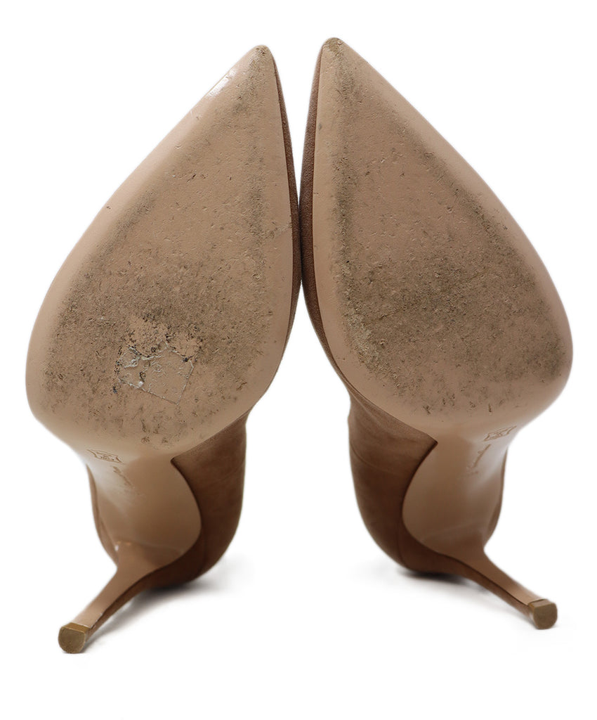 Gianvito Rossi Nude Suede Heels 4