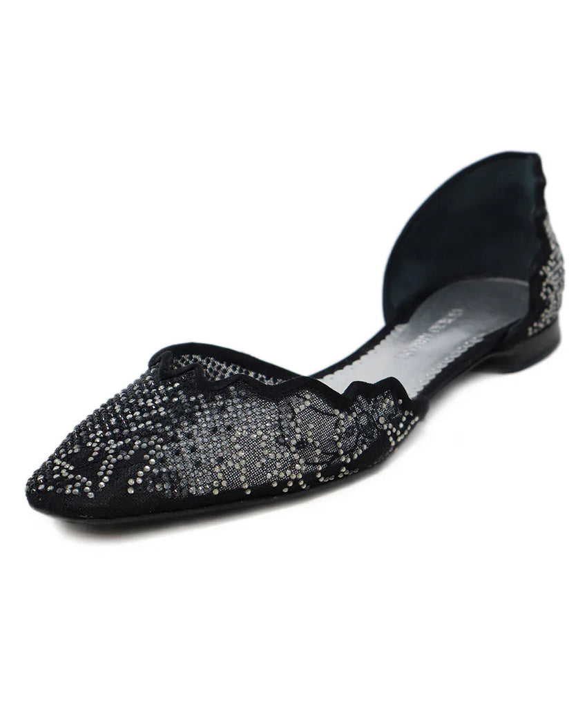 Giorgio Armani Black Mesh Beaded Flats sz 6 - Michael's Consignment NYC