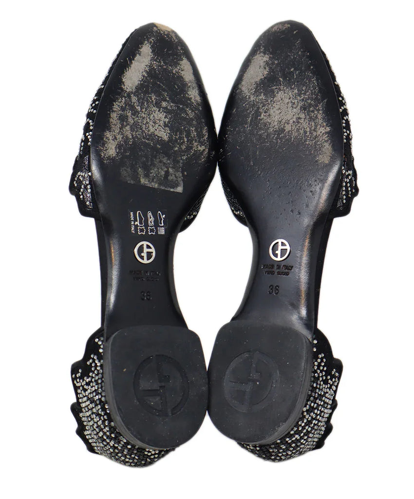 Giorgio Armani Black Mesh Beaded Flats sz 6 - Michael's Consignment NYC
