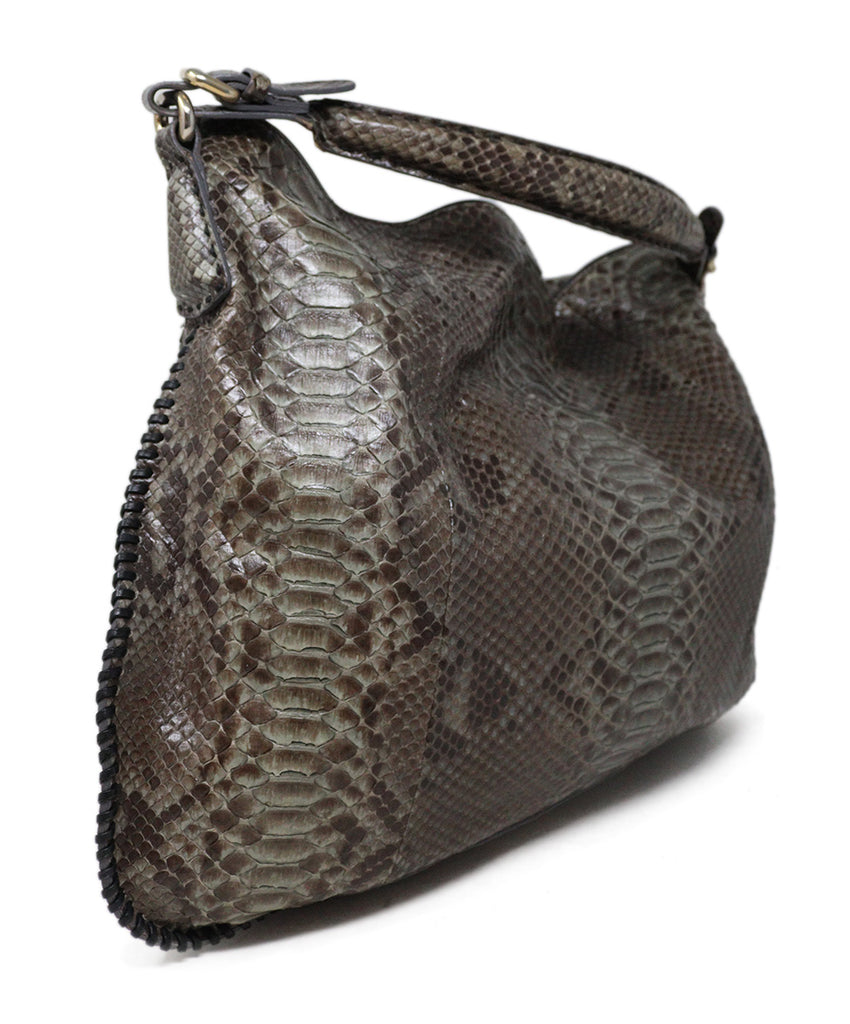 Giorgio Armani Brown & Grey Snakeskin Shoulder Bag 