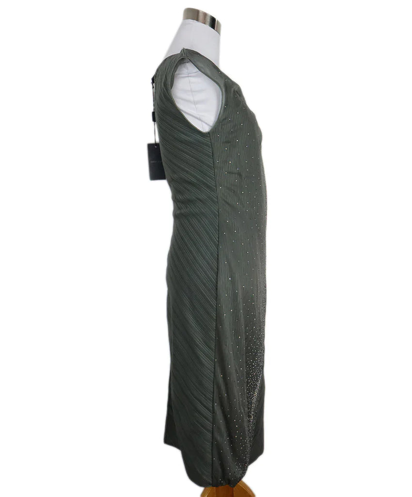 Giorgio Armani Green Pleated Rhinestone Dress sz 4 - Michael's Consignment NYC