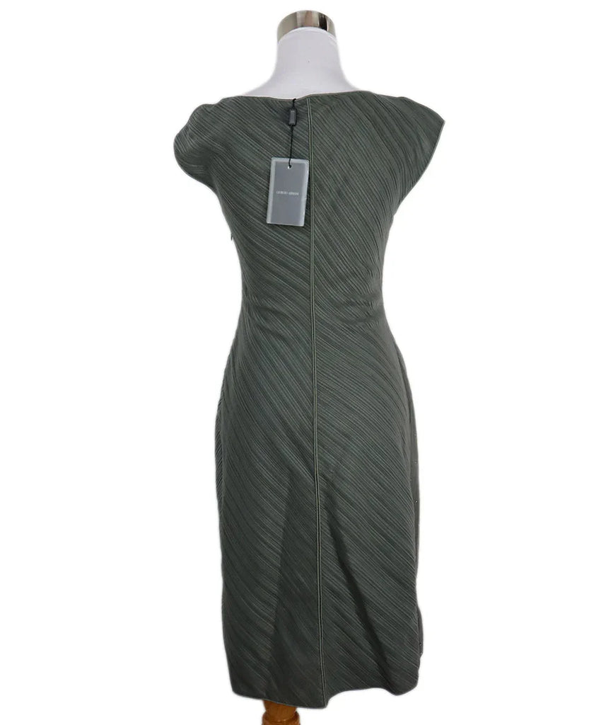 Giorgio Armani Green Pleated Rhinestone Dress sz 4 - Michael's Consignment NYC