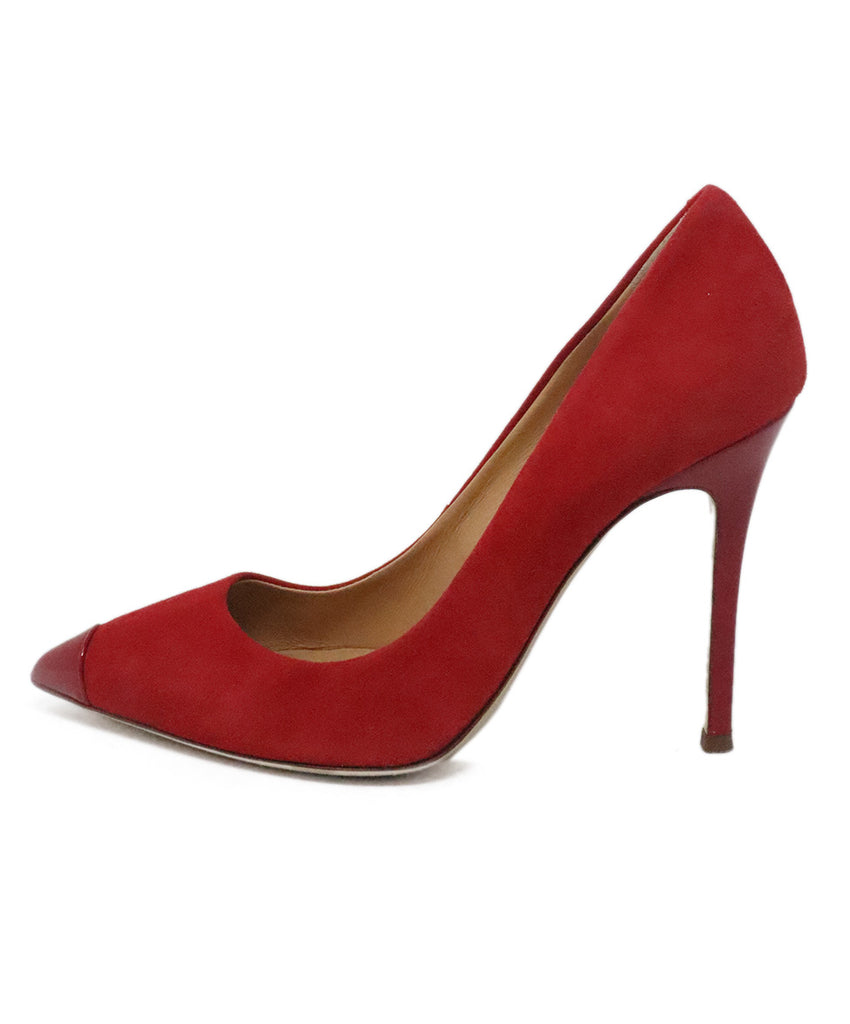 Giuseppe Zanotti Red Suede & Patent Trim Heels 1